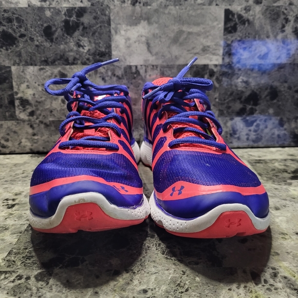 Under Armour Micro G Pulse II Womens Size 8.5 Running Shoes Blue/Neon 4D Foam. - Picture 2 of 8